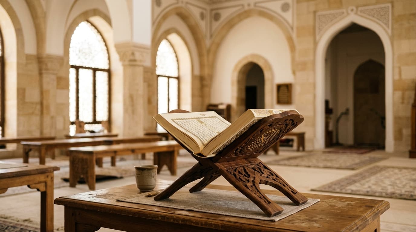 Holy Quran on Carved Rehal